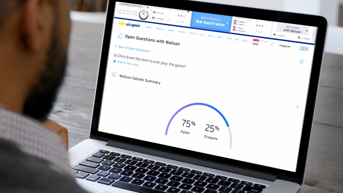 Lap top with IBM Watson AI assistant