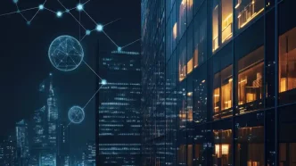Illustration - Interconnected enterprise network.