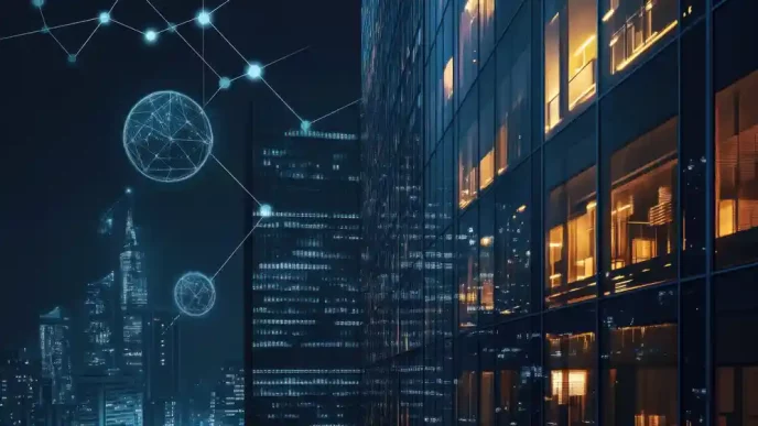 Illustration - Interconnected enterprise network.