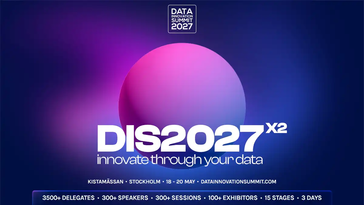 Data Innovation Summit 2027 banner featuring event title, dates, and AI innovation artwork.